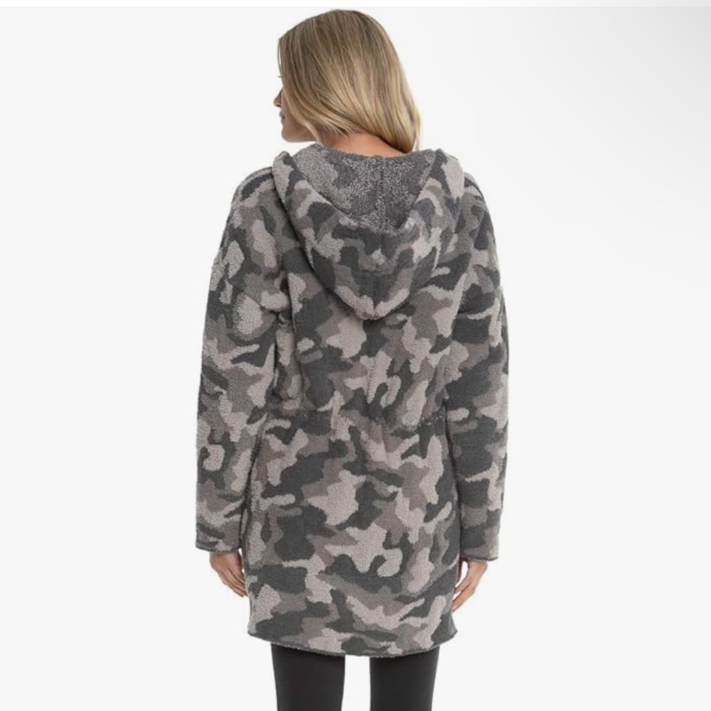 Barefoot Dreams CozyChic Camo Anorak, Hooded Zip-Up Jacket for Women Size Small - Picture 6 of 14